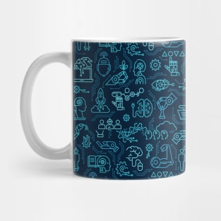 Abstract Shapes Blue Seamless Pattern Mug